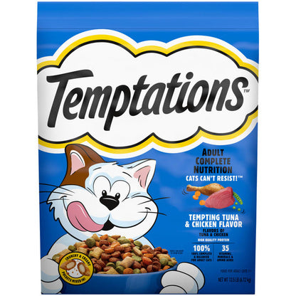 TEMPTATIONS Complete Nutrition Tuna &amp; Chicken Flavor Adult Dry Cat Food