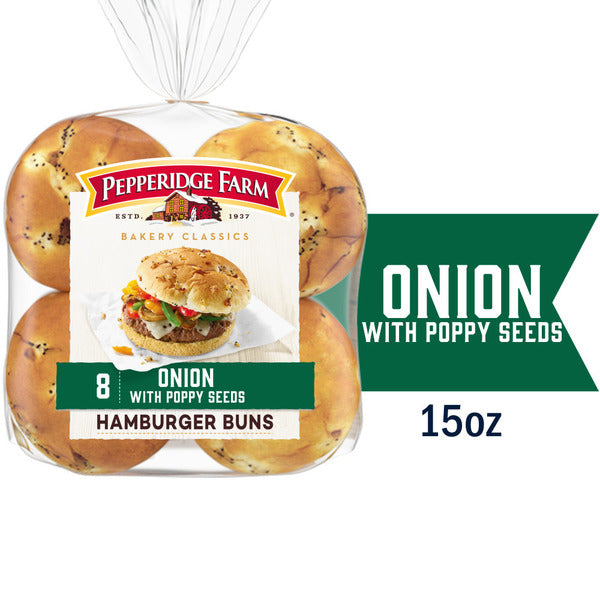 Pepperidge Farm Onion with Poppy Seeds Hamburger Buns  DestGlow