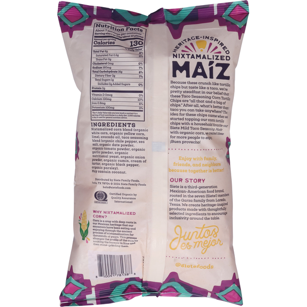 Siete Corn Tortilla Chips, Maiz, Taco Seasoning  DestGlow