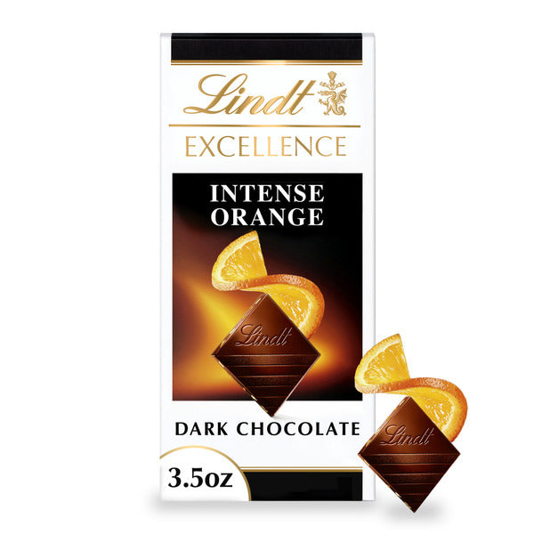 Lindt Excellence Intense Orange Dark Chocolate Candy Bar with Almonds  DestGlow