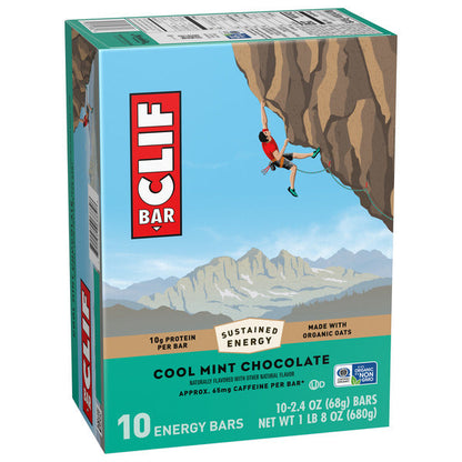 CLIF BAR Energy Protein Bars, Cool Mint Chocolate With Caffeine, Non-Gmo 24 oz