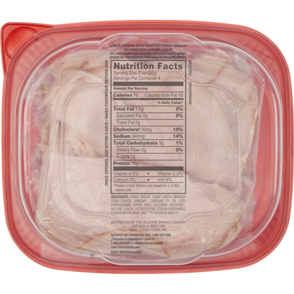 Hillshire Farm Ultra Thin Sliced Lower Sodium Oven Roasted Turkey Breast Sandwich Meat, 8 oz