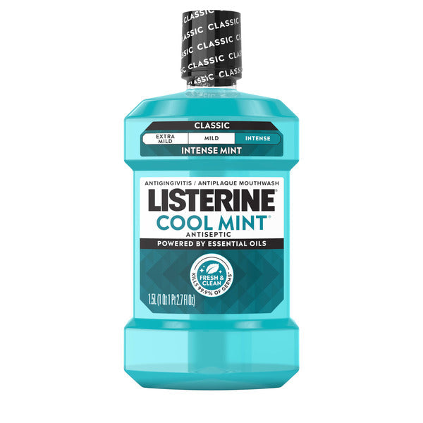 Listerine Cool Mint Intense Antiseptic Mouthwash for Bad Breath, 1.5 L  DestGlow