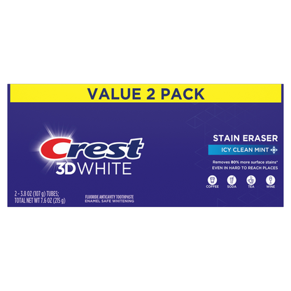 Crest 3D White Stain Eraser Toothpaste, Icy Clean Mint