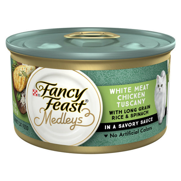 Purina Fancy Feast Wet Cat Food, Medleys White Meat Chicken Tuscany With Long Grain Rice &amp; Greens  DestGlow