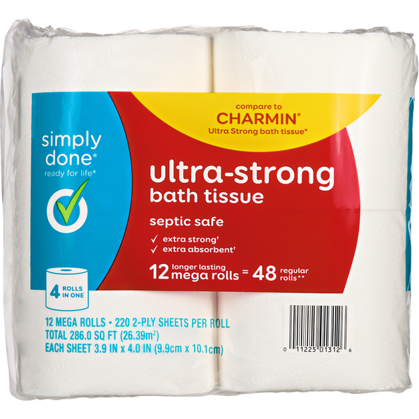 Simply Done Ultra-Strong 2-Ply Mega Rolls Bath Tissue  DestGlow