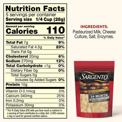 Sargento Reserve Series™ Natural 14-Month Aged Parmesan Shaved Cheese