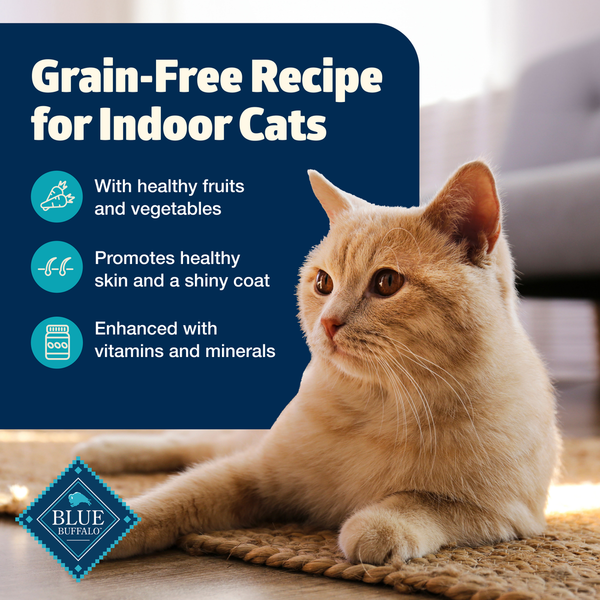 Blue Buffalo Freedom Grain Free Natural Adult Pate Wet Cat Food, Indoor Fish  DestGlow
