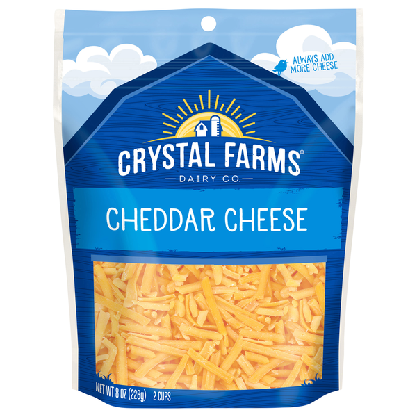 Crystal Farms Shredded Cheddar Cheese  DestGlow