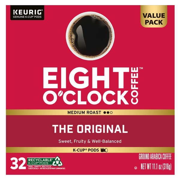 Eight O’Clock The Original Medium Roast Ground Coffee Value Pack K-Cup Pods  DestGlow
