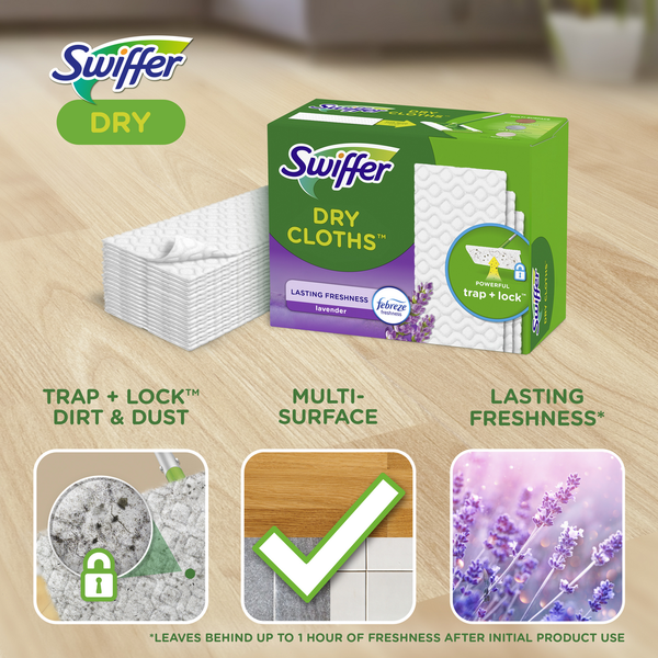 Swiffer Dry Sweeping Cloths Refill with Febreze Lavender  DestGlow