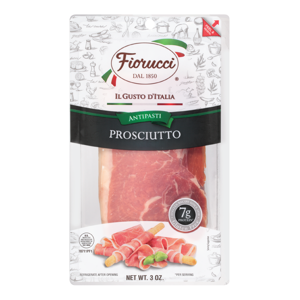 Fiorucci Pre-Sliced Prosciutto,  Stay Fresh Resealable Package  DestGlow