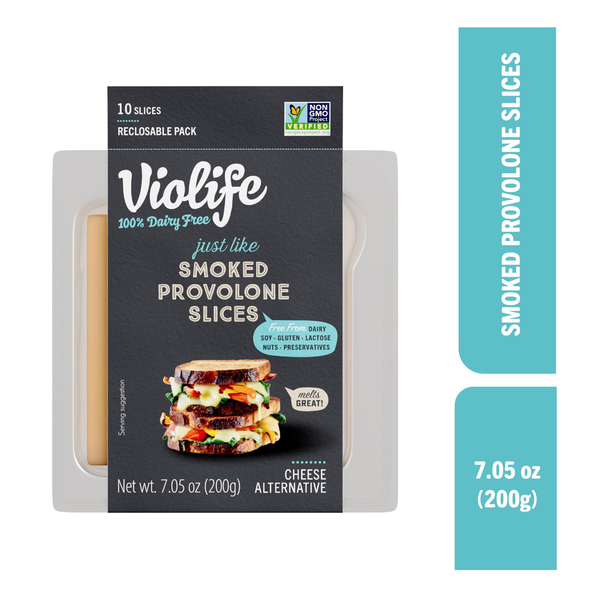 Violife Just Like Smoked Provolone Slices, Dairy-Free Vegan  DestGlow