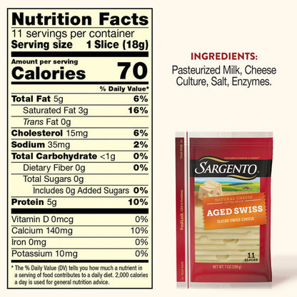 Sargento Natural Aged Swiss Cheese