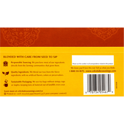 Celestial Seasonings Black Tea &amp; Exotic Spices, Decaf India Spice Chai, Tea Bags
