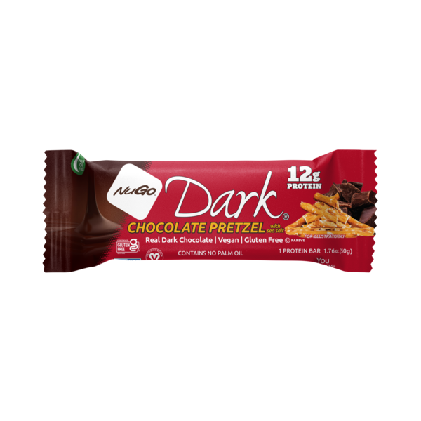 NuGo Dark Chocolate Pretzel, Vegan, Gluten Free, Protein Bar  DestGlow