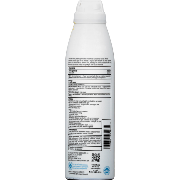TopCare Sunscreen Continuous Spray, Mineral, Broad Spectrum SPF 30  DestGlow