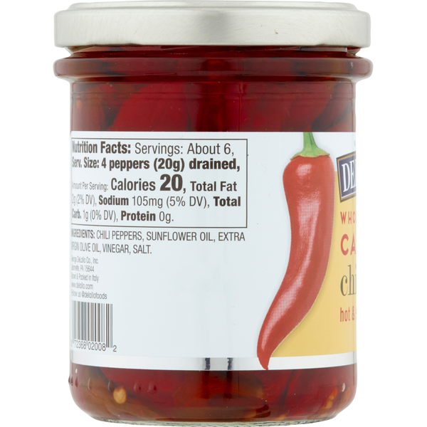 DeLallo Chili Peppers, Whole Calabrian, Hot &amp; Spicy