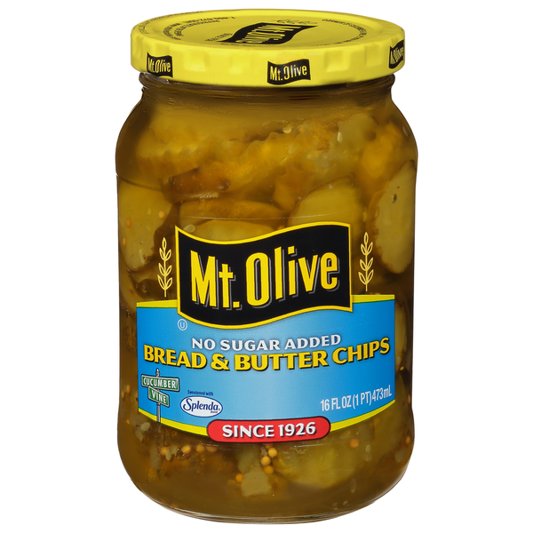 Mt. Olive No Sugar Added Bread &amp; Butter Pickle Chips  DestGlow
