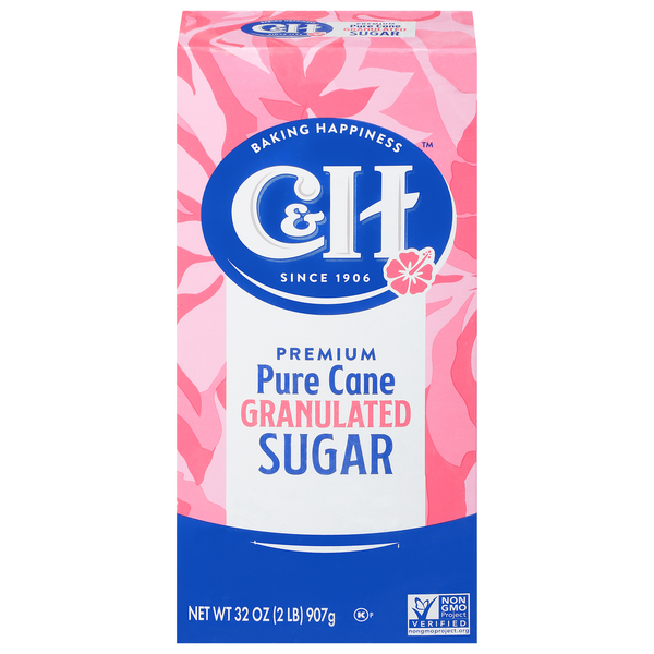 C&amp;H Premium Pure Cane Granulated Sugar 2 lb. Carton  DestGlow
