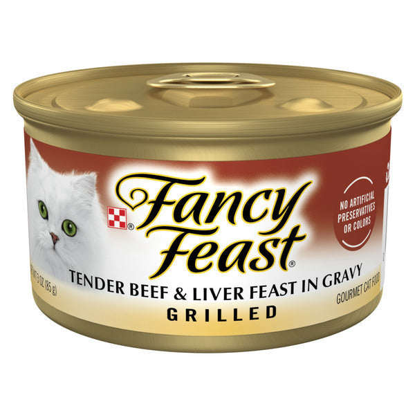 Purina Fancy Feast Grilled Wet Cat Food Beef and Liver Feast in Wet Cat Food Gravy  DestGlow