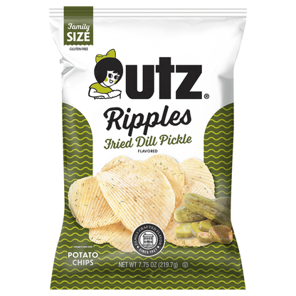 Utz Ripples Fried Dill Pickle Flavored Potato Chips Family Size