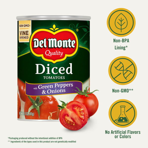 Del Monte Diced Tomatoes with Green Peppers &amp; Onions  DestGlow