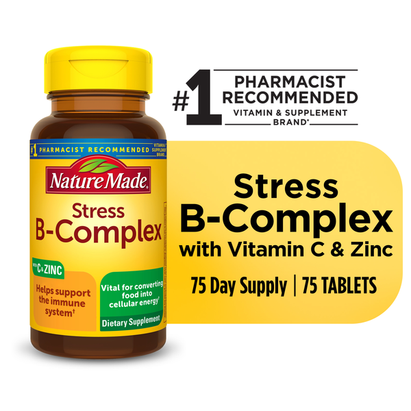 Nature Made Stress B-Complex with Vitamin C &amp; Zinc, Tablets  DestGlow