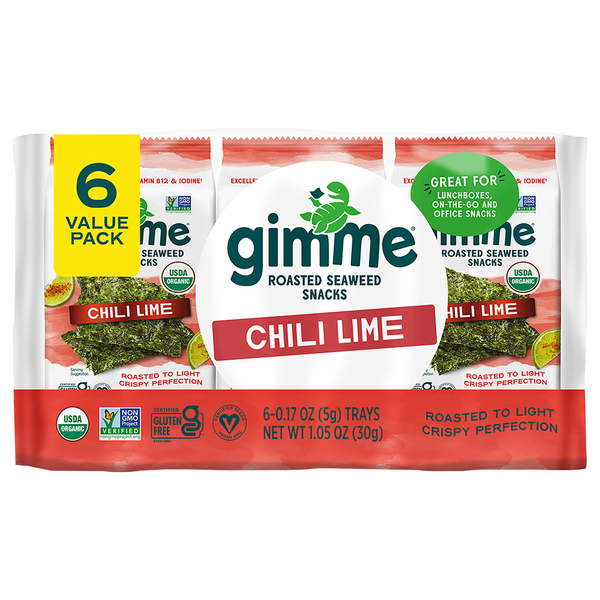 gimMe Roasted Chili Lime Seaweed Snacks Value Pack  DestGlow