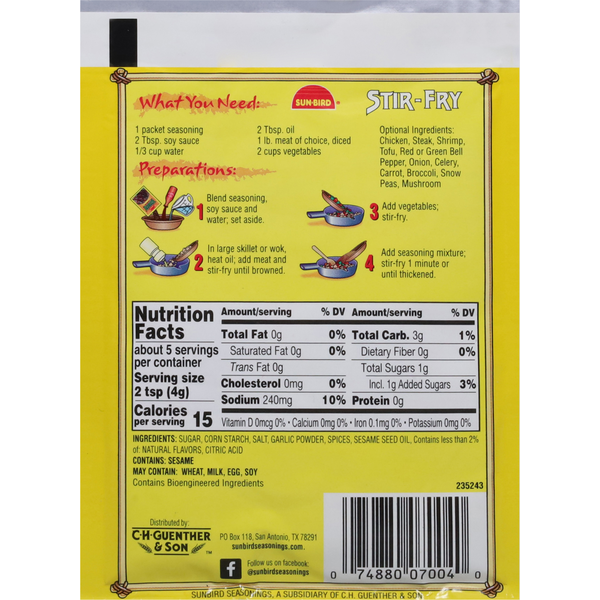 Sun-Bird Seasoning Mix, Stir Fry  DestGlow
