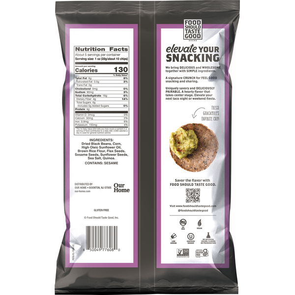 Food Should Taste Good Tortilla Chips, Black Bean