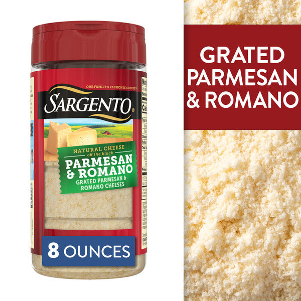 Sargento Natural Parmesan &amp; Romano Grated Cheese  DestGlow