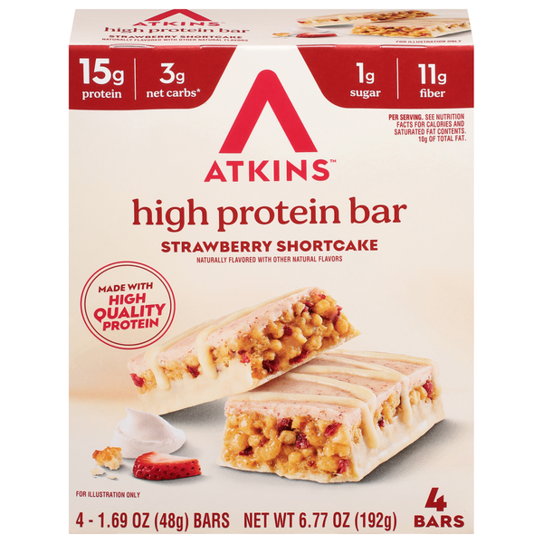 Atkins Strawberry Shortcake High Protein Bar  DestGlow