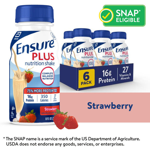 Ensure Plus Nutrition Shake Strawberry Ready-to-Drink Bottles  DestGlow