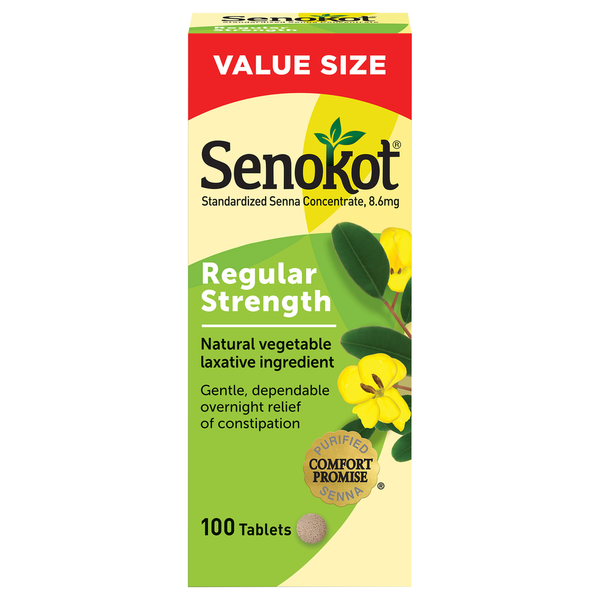 Senokot Tablets Regular Strength 8.6 mg Laxative Value Size  DestGlow