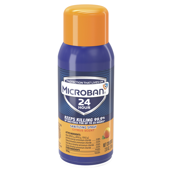 Microban 24 Hour Disinfectant Sanitizing Spray, Citrus Scent  DestGlow