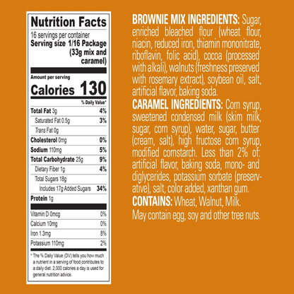 GHIRARDELLI Caramel Walnut Premium Brownie Mix, Includes Caramel and Real Walnuts