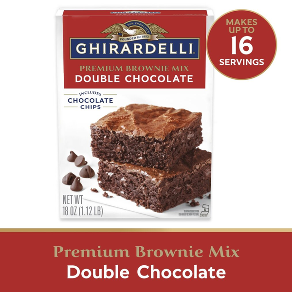 GHIRARDELLI Double Chocolate Premium Brownie Mix, Includes Chocolate Chips  DestGlow