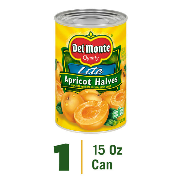 Del Monte Lite Apricot Halves in Extra Light Syrup, Canned Fruit  DestGlow