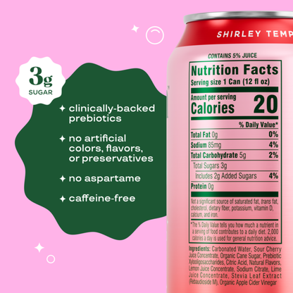 Bloom Pop Shirley Temple Prebiotic Soda