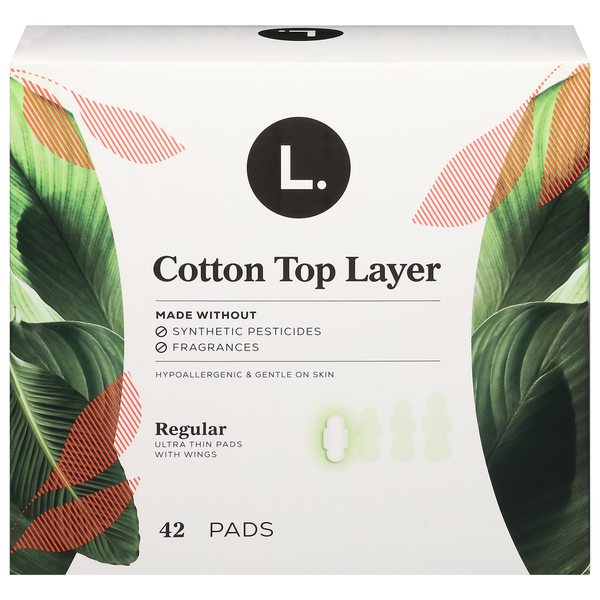 L. Thin Pads, with Wings, Regular, Cotton Top Layer  DestGlow