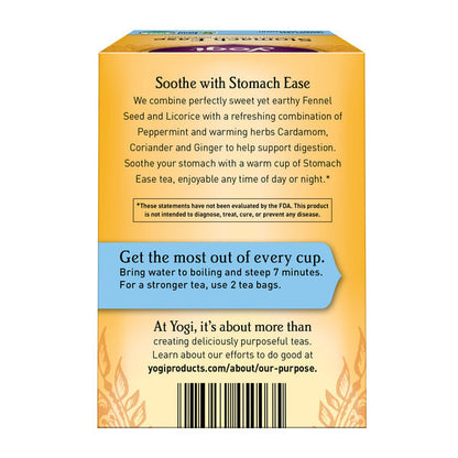 Yogi Tea Herbal Tea, Stomach Ease, Supports Digestion, Caffeine Free