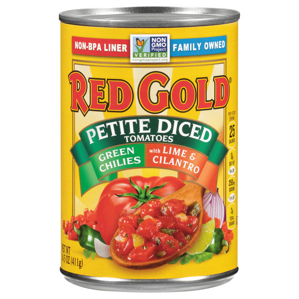 Red Gold Green Chilies with Lime &amp; Cilantro Petite Diced Tomatoes  DestGlow