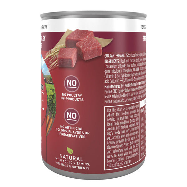 Purina ONE Tender Cuts in Gravy Beef and Barley Entree in Wet Dog Food Gravy