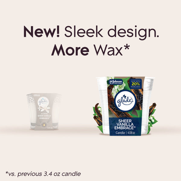Glade Single Wick Candle, Sheer Vanilla Embrace  DestGlow