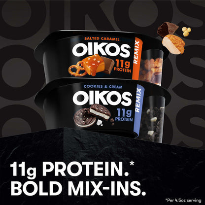 Oikos REMIX Berry Dark Chocolate Crisp 11g Protein Mixed Berry Nonfat Yogurt with Dark Chocolate and White Fudge Berry Granola Mix-Ins, 4.5 oz Cup  DestGlow