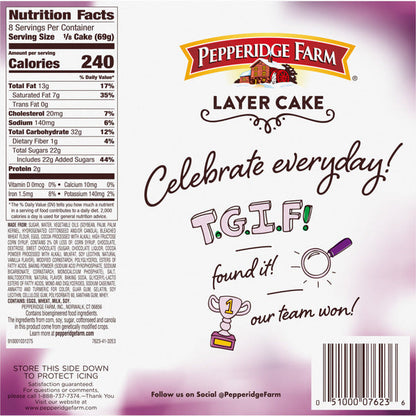 Pepperidge Farm Frozen Chocolate Fudge Layer Cake