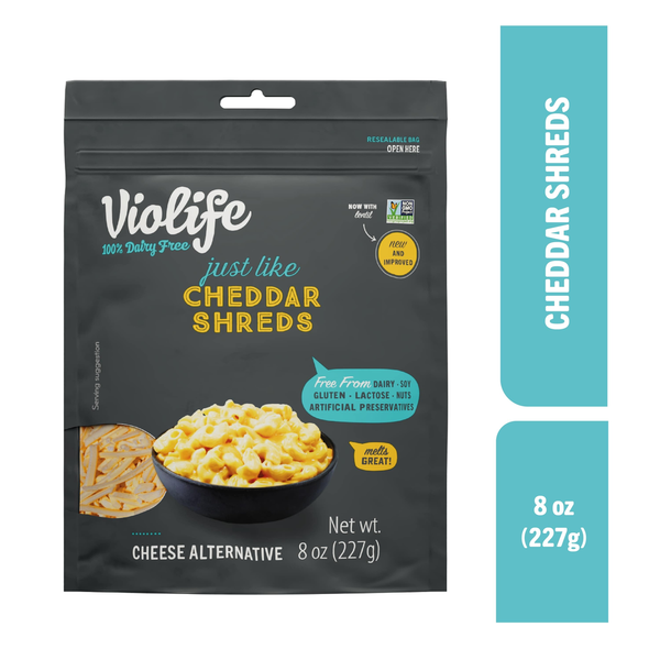 Violife Just Like Cheddar Shreds Shredded Cheese, Dairy-Free Vegan  DestGlow