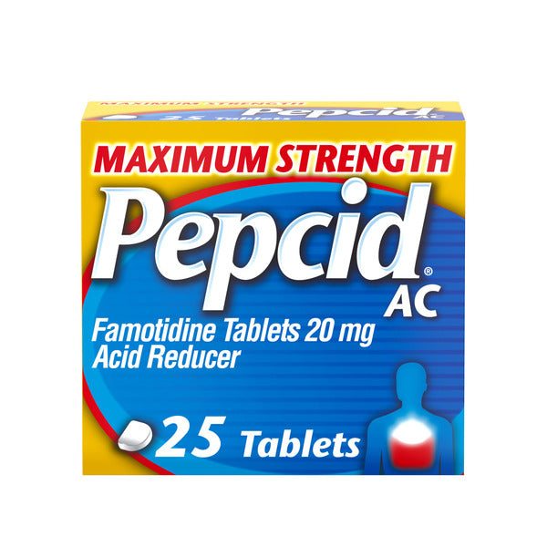 Pepcid AC Maximum Strength Heartburn Medicine, Famotidine, 25 ct  DestGlow