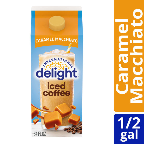 International Delight Iced Coffee, Caramel Macchiato, Ready to Pour Coffee Drinks Made with Real Milk and Cream, 64 FL OZ Carton